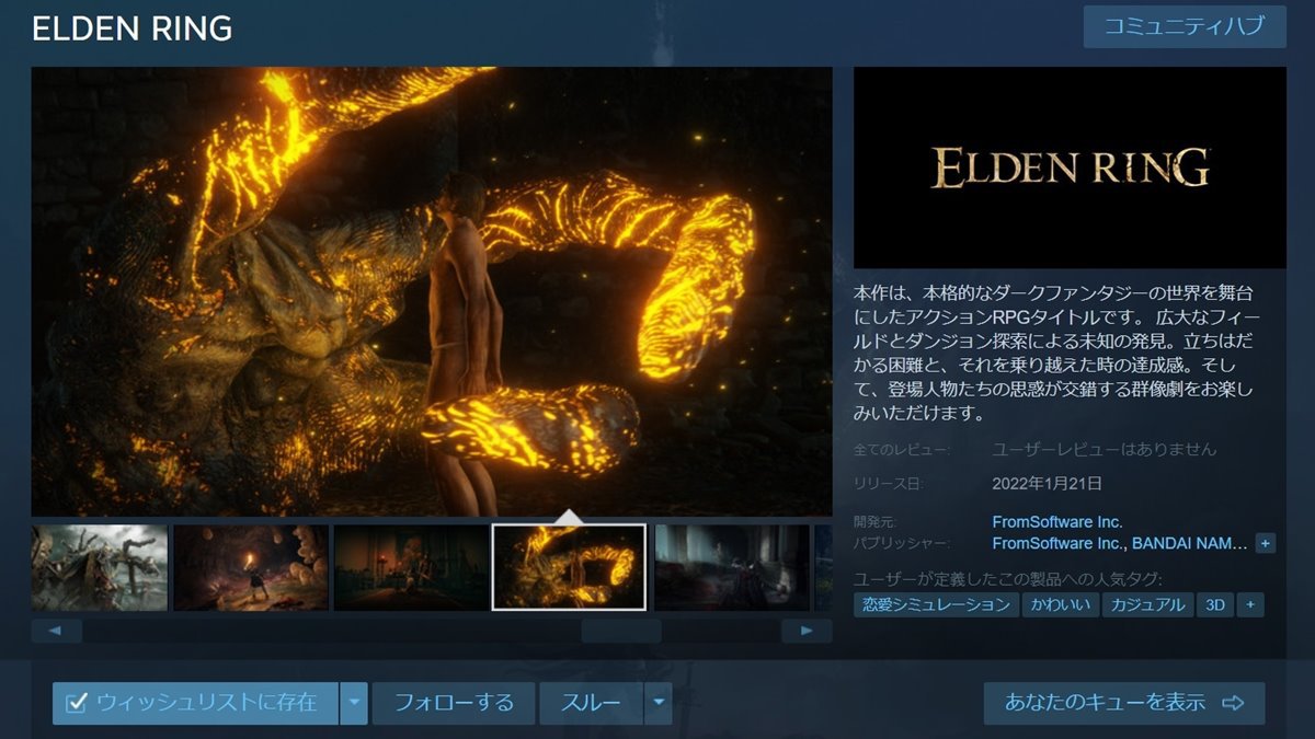 Elden Ring gets tagged as “Cute” “Casual” “Dating Sim” on Steam
