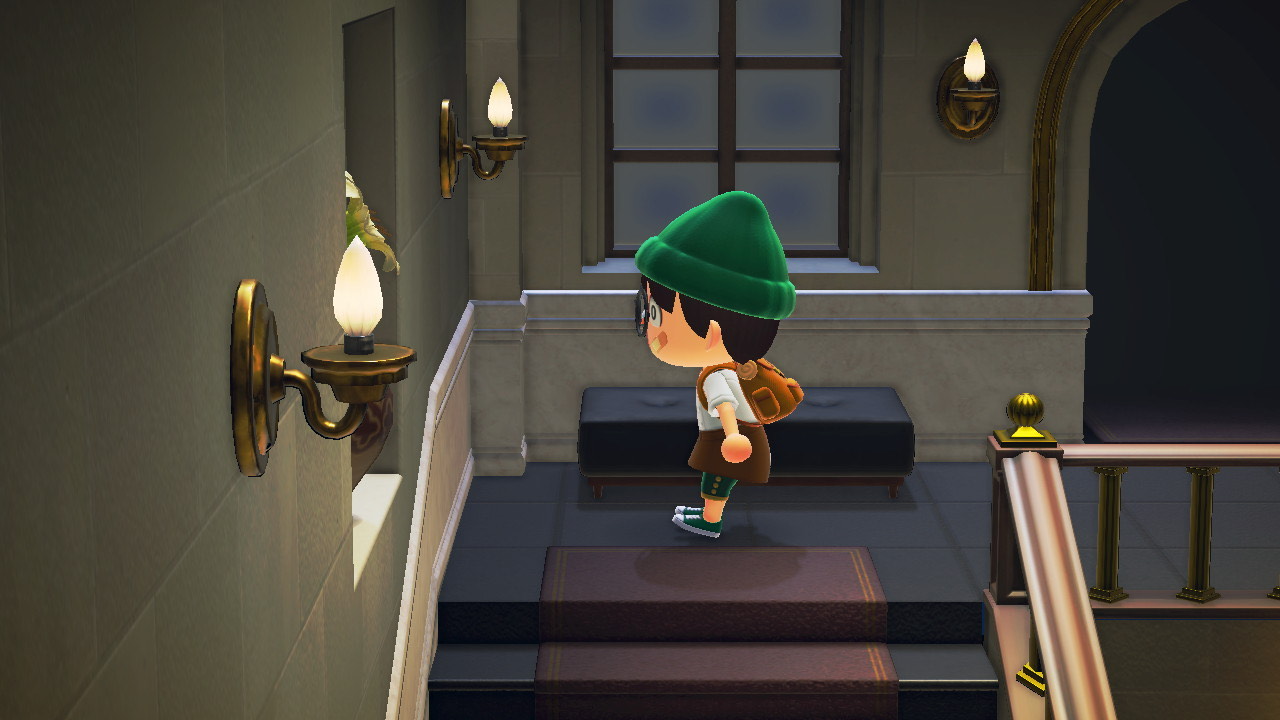 Animal Crossing: New Horizons islanders await The Roost’s opening by staring at museum wall
