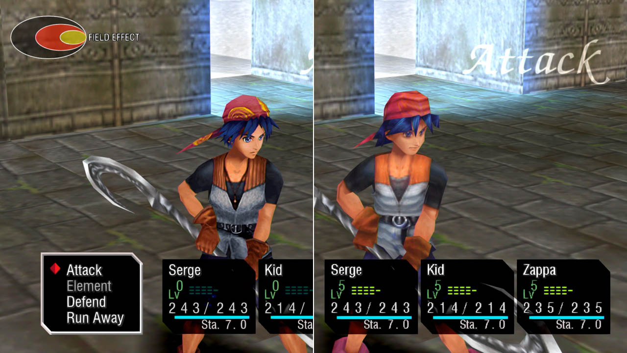 Chrono Cross: The Radical Dreamers Edition features modified 3D models with slimmer faces