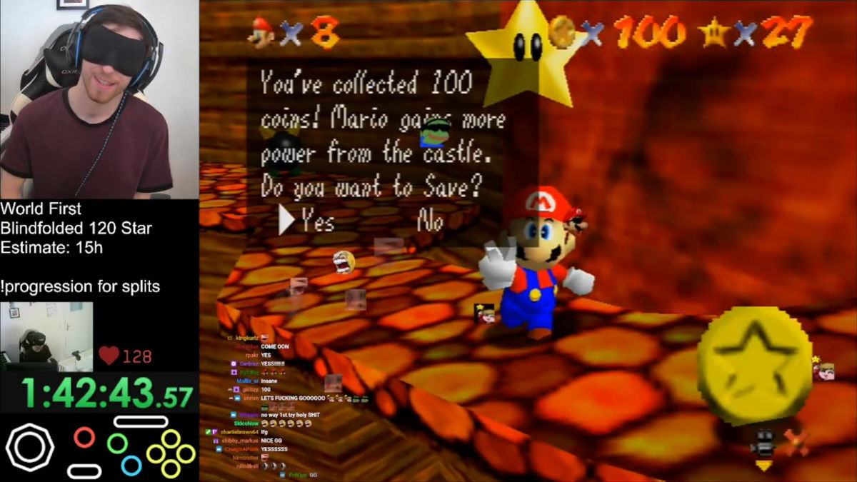 An update on the people speedrunning Mario while blindfolded