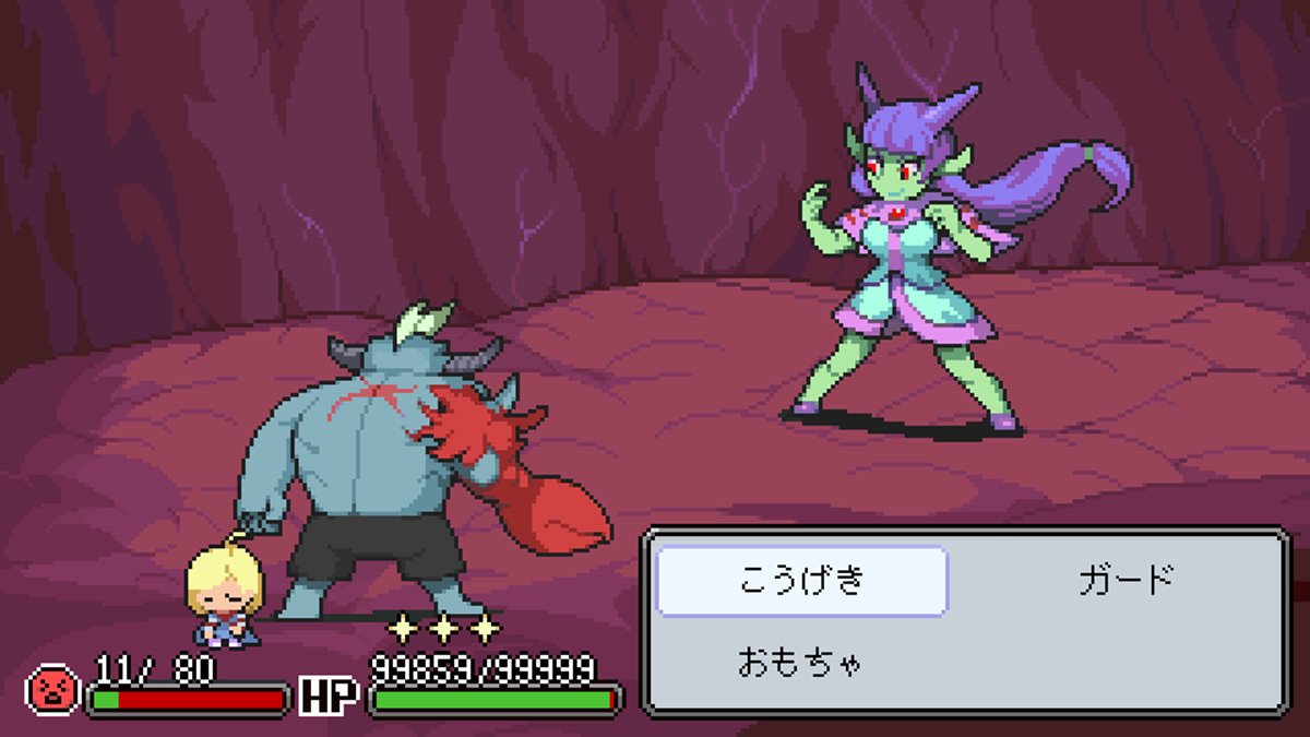 Meg’s Monster is a JRPG where you play as an ogre with 99,999 HP and protect a young girl