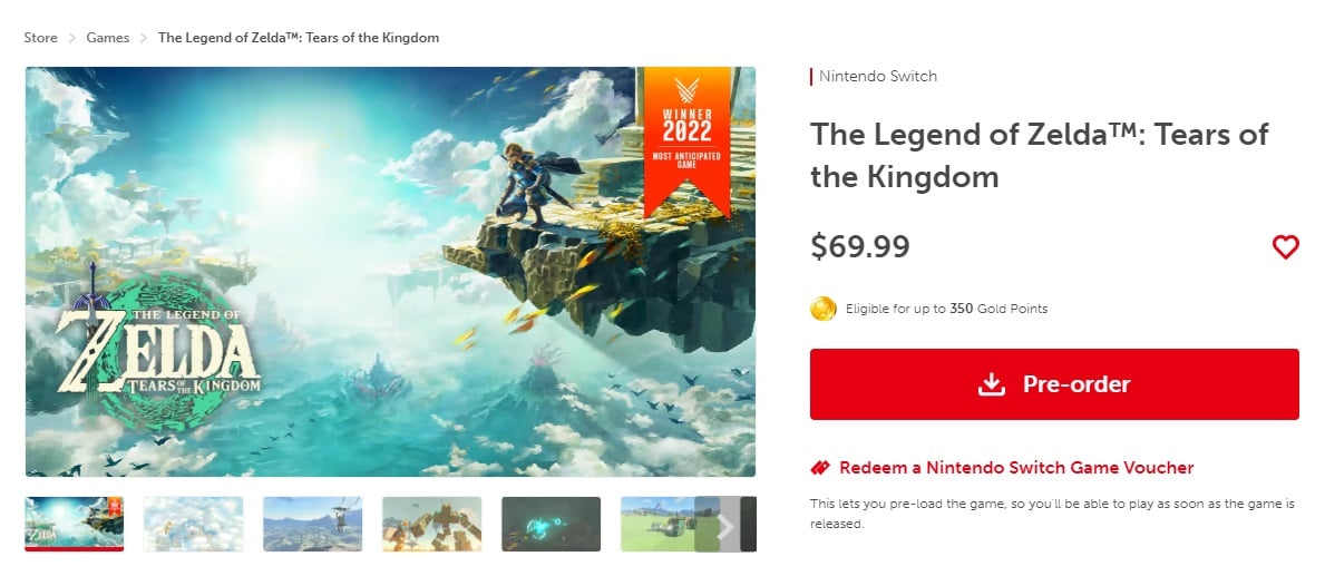 Cheapest The Legend of Zelda: Tears of the Kingdom Nintendo Switch