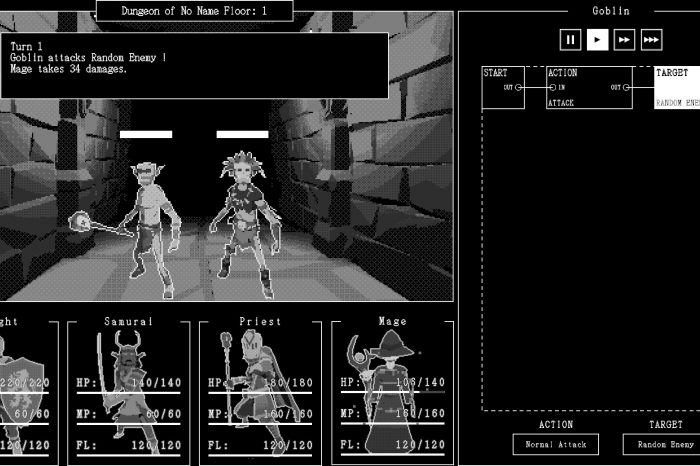 Automate golems with node-based coding and watch how they do in battle in upcoming Japanese dungeon RPG 
