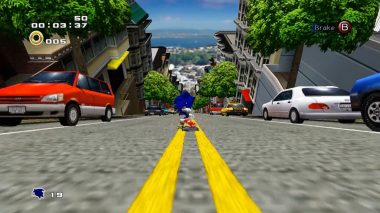 Sonic Adventures 2 Sonic skateboarding