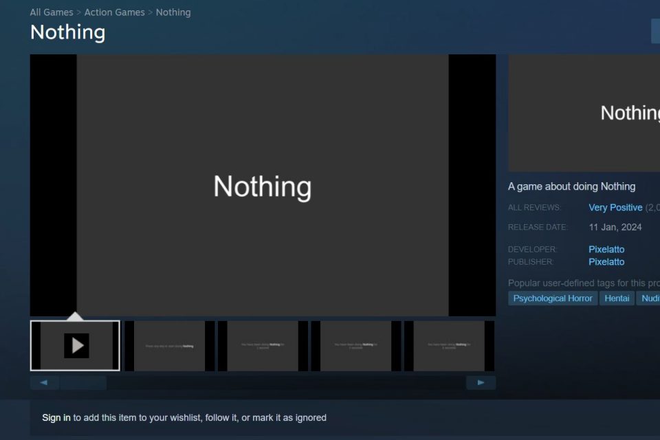 Nothing on Steam
