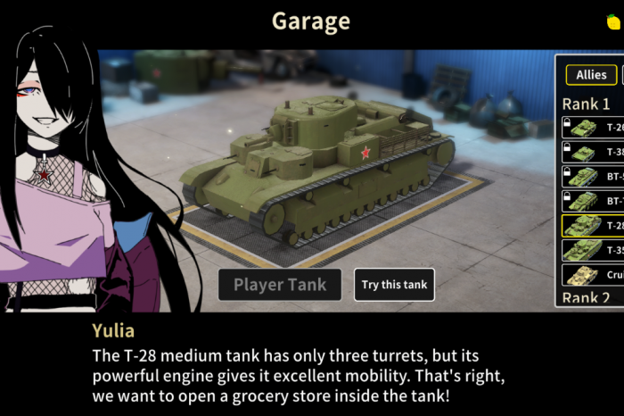 Soviet anime girls meet historical tanks in fun topdown tank shooter Multi Turret Academy 