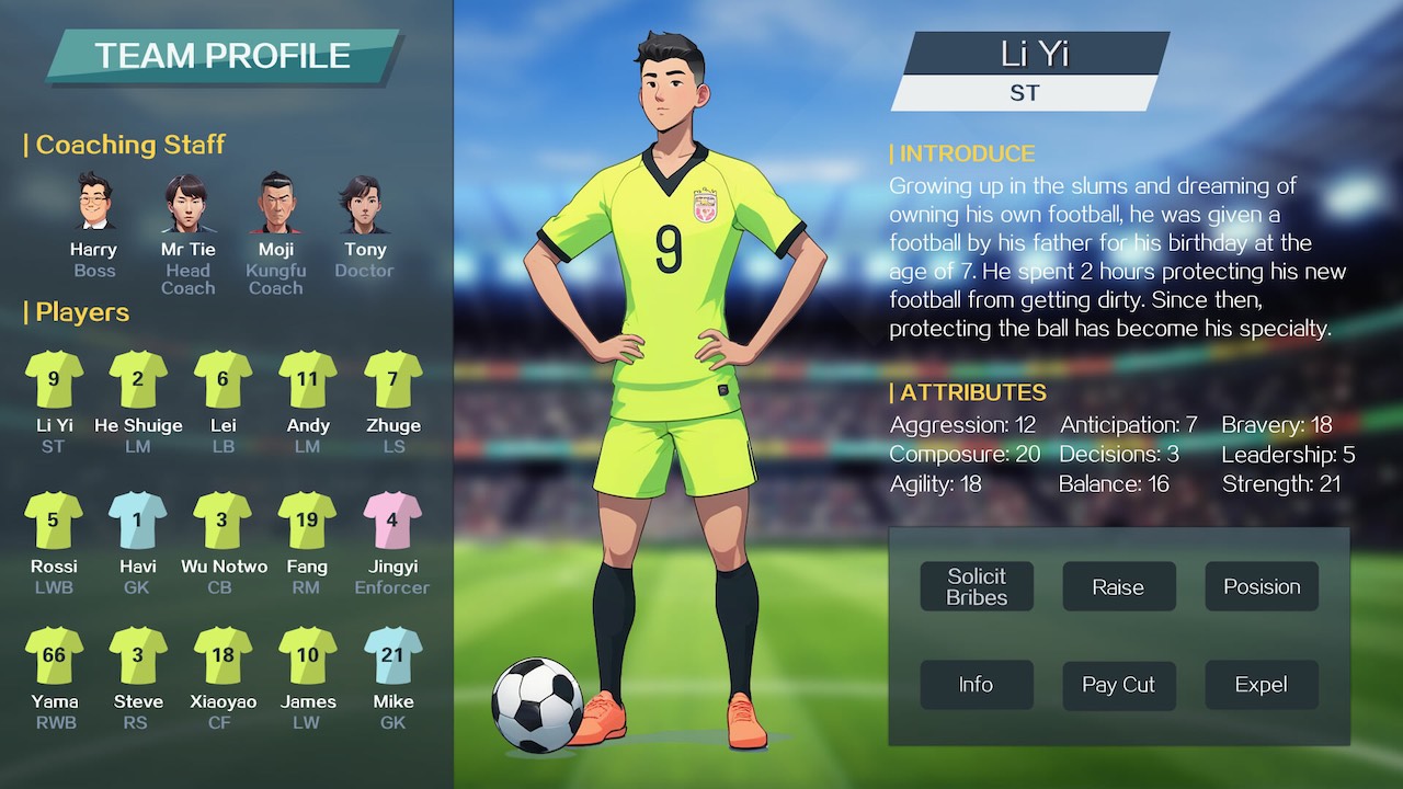 Illegal Football Soccer Managament sim indie game