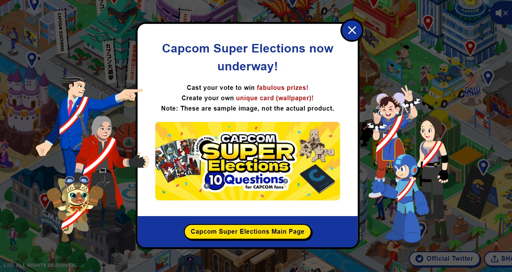 Capcom Super Elections introduction screen