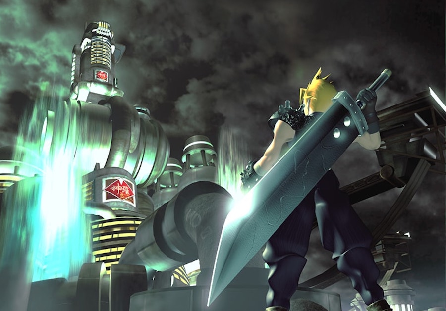Final Fantasy VII psone official artwork cloud