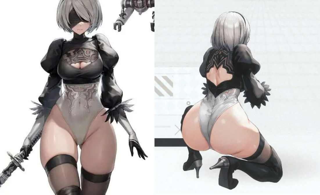 2B as she appears in Goddess of Victory: Nikke