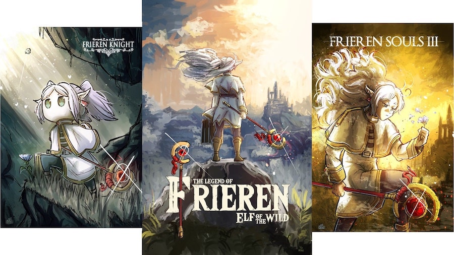 Frieren Beyond Journey's End video game cover memes