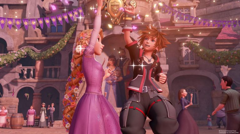 Sora and Elsa in Kingdom Hearts