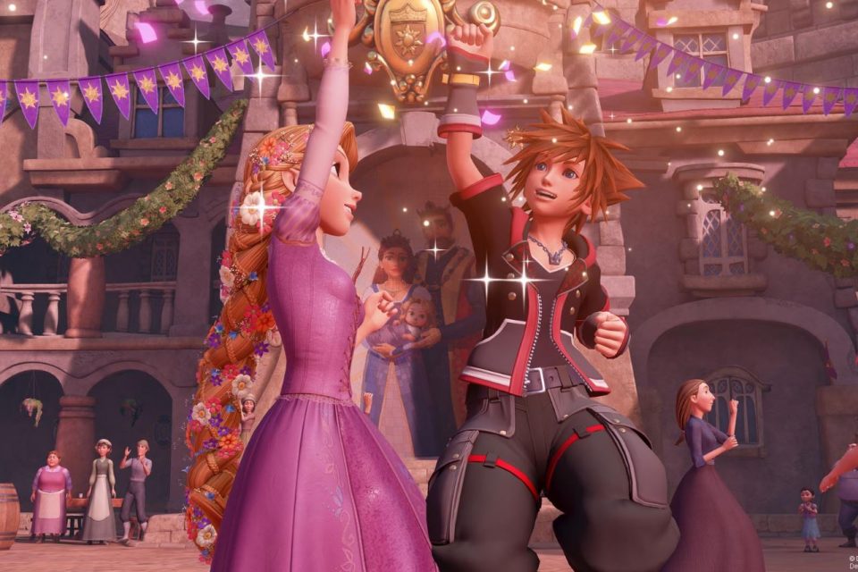 Sora and Elsa in Kingdom Hearts