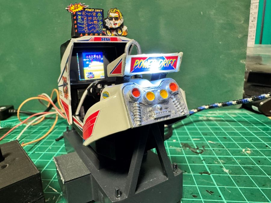 Classic Sega arcade cabinet recreated as detailed working miniature ...