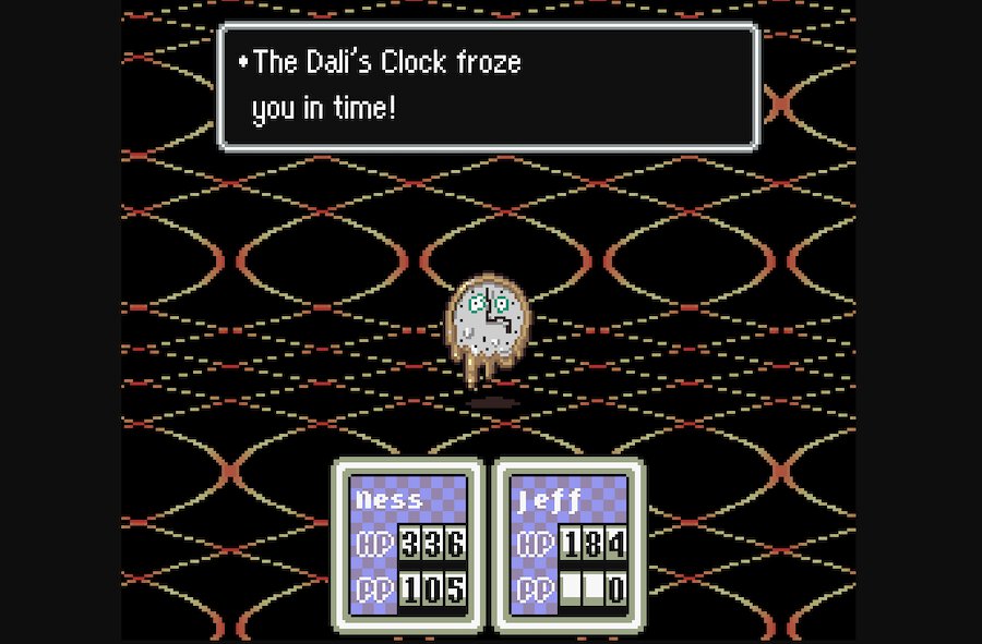 EarthBound Mother 2 Dali Clock battle