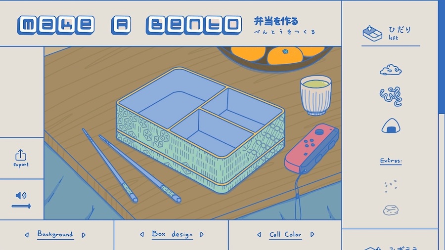 Make a Bento traditional Japanese lunch box making game