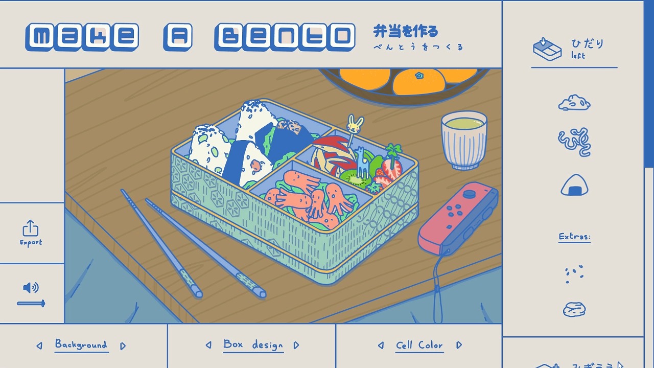 Make a Bento traditional Japanese lunch box making game