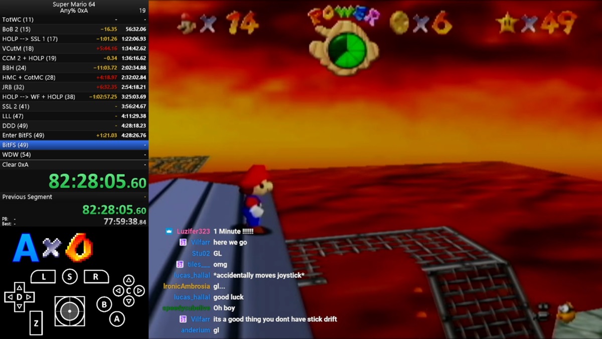 Marbler's stream of Super Mario 64