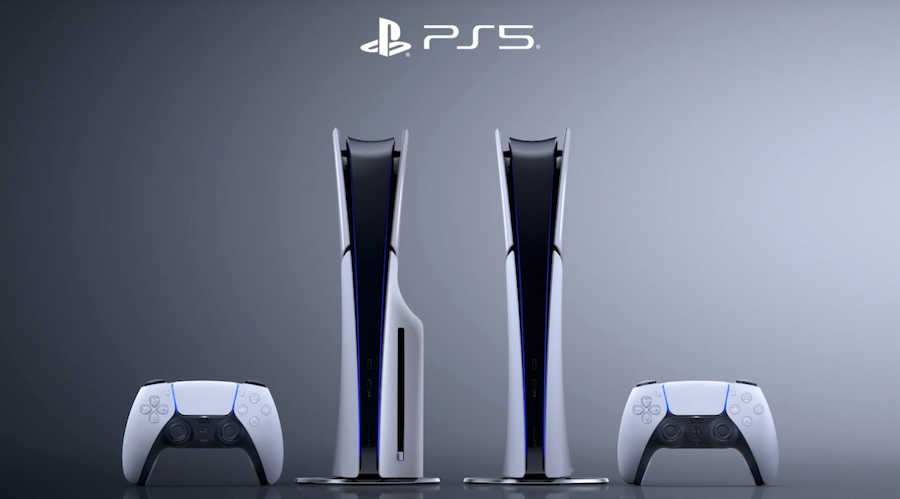 Image of Playstation 5 consoles and controllers