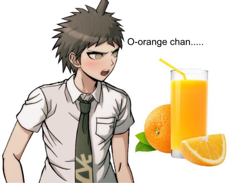 Hajime Hinata and orange juice