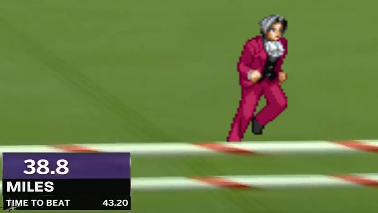 Miles Edgeworth runs a dog race screenshot