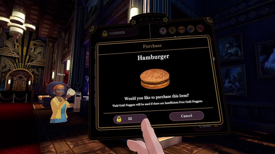 Death Game Hotel VR purchase hamburger 