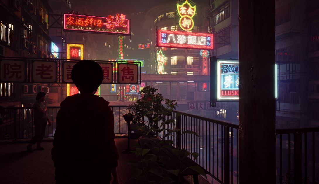 Kowlong's neon-lit environment in Slitterhead