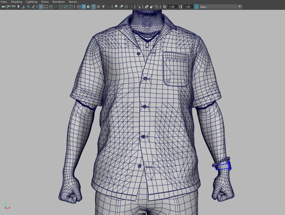 3D Wireframe of Eric Tomizawa’s Aloha Shirt