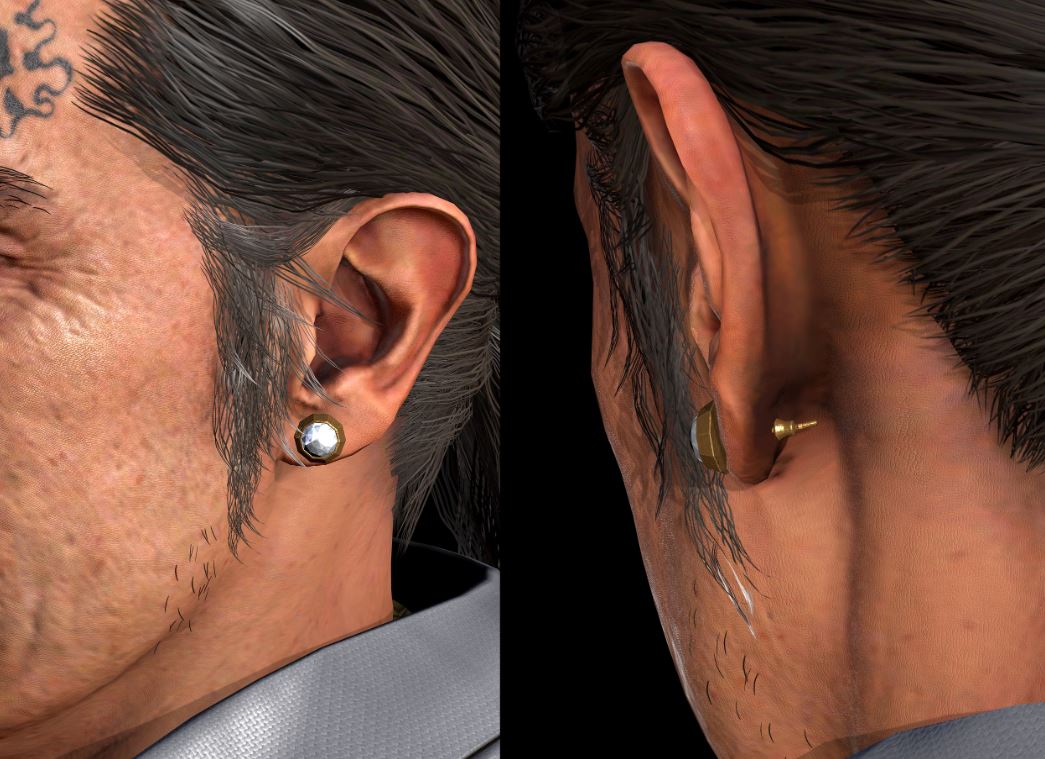 Closeup of Dwight Méndez’s Earring and its backside