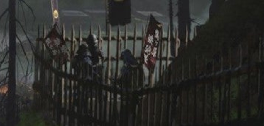 Assassin's Creed Shadows concept art flags of Sekigahara Teppo-tai re-enactment group