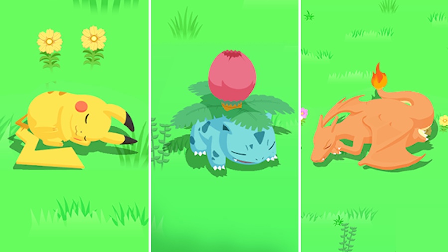 Pokemon Sleep Pikachu Bulbasaur Charizard sleeping