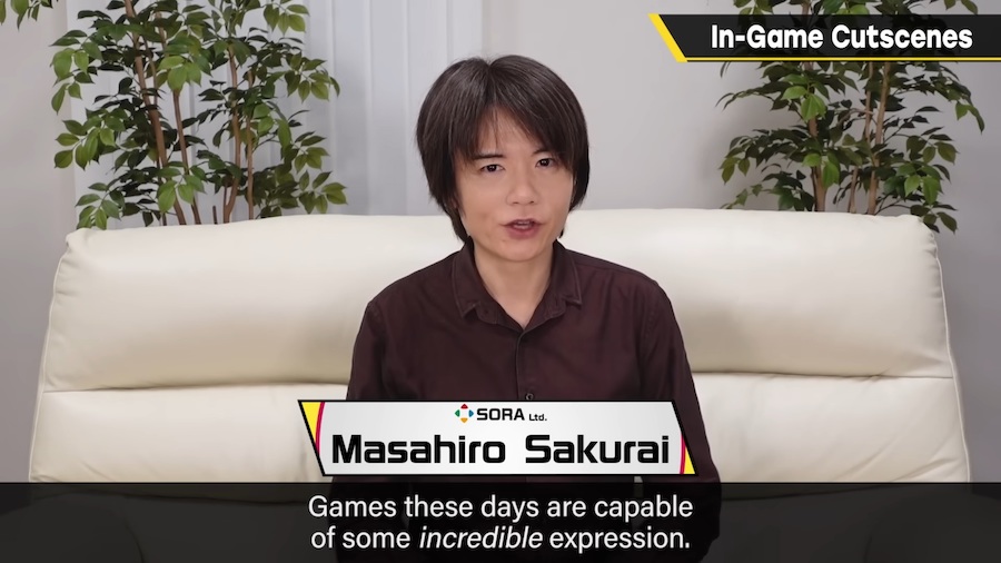 Masahiro Sakurai strongly suggests that game developers let players skip cutscenes 