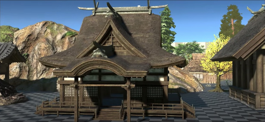 Kunitsu-Gami Path of the Goddess Shrine building in game model