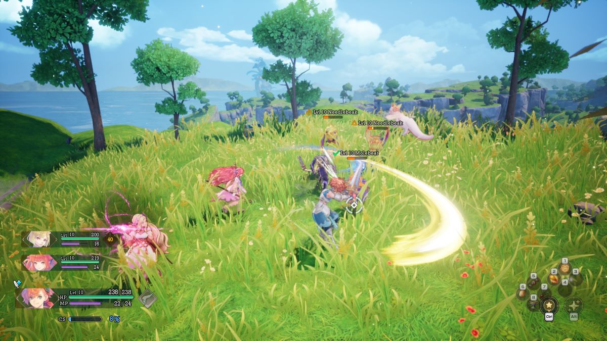 Visions of Mana Val party combat