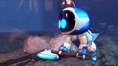 Astro Bot with Kratos weapon