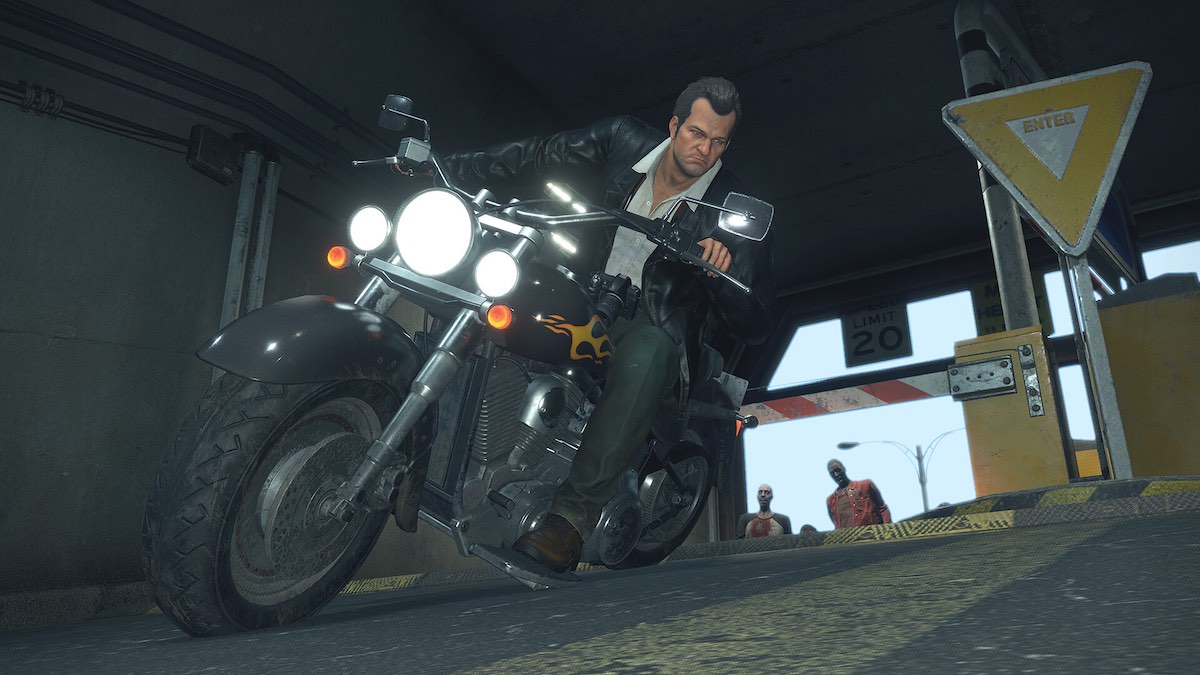 Dead Rising Deluxe Remaster Frank West on a motorbike