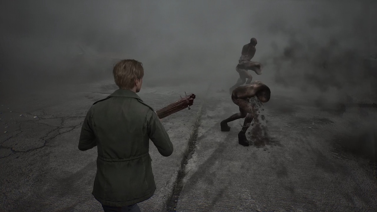 Lying Figure lurching forward for a spit attack in Silent Hill 2