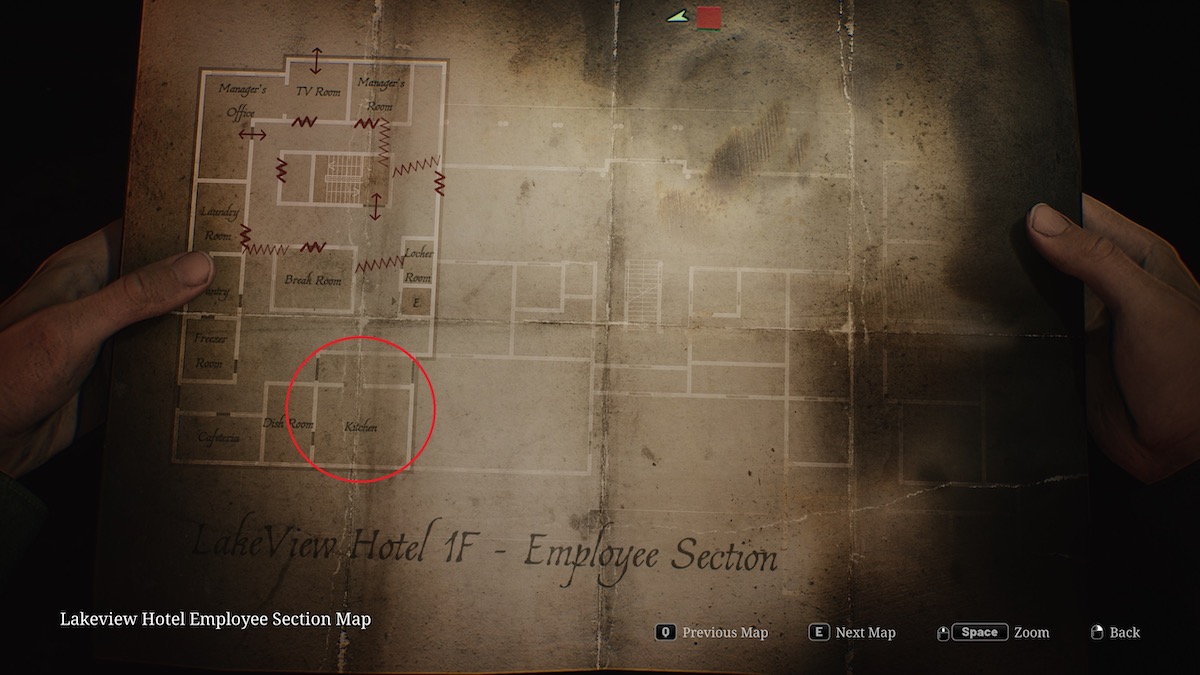 Silent Hill 2 remake Lakeview Hotel map kitchen location