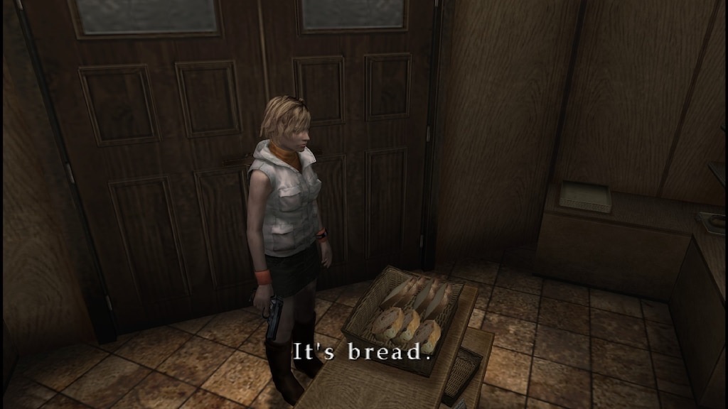 Silent Hill 3 Heather commenting on the bread in the bakery