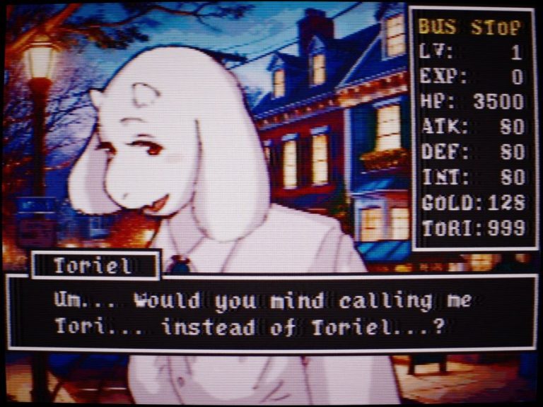 Toriel in ToriMeki Memorial Undertale and Deltarun fanmade spinoff game