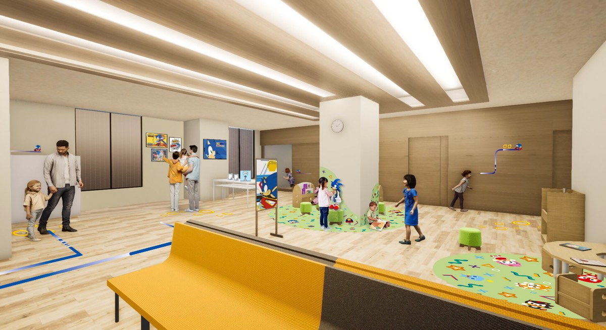 The Jikei University Hospital Sonic themed waiting room renovation concept image