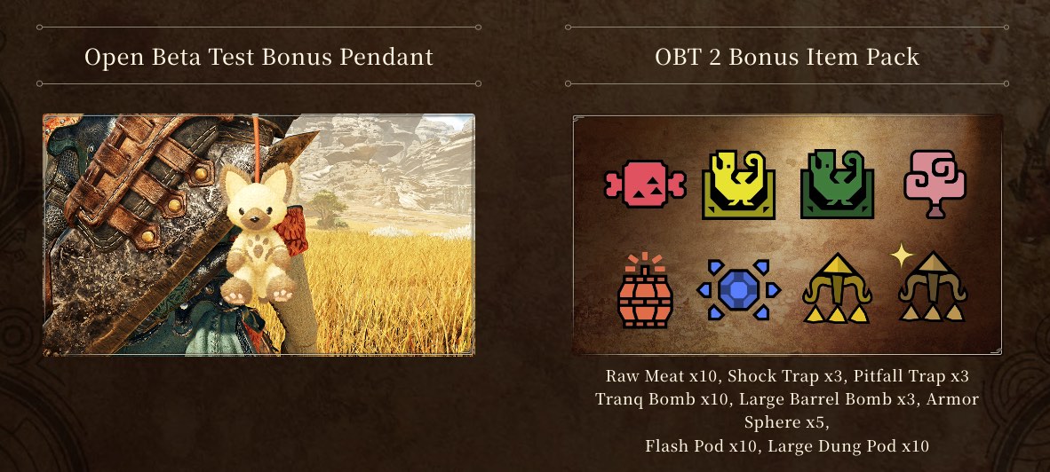 Monster Hunter Wilds Open Beta Test 2 participation bonuses