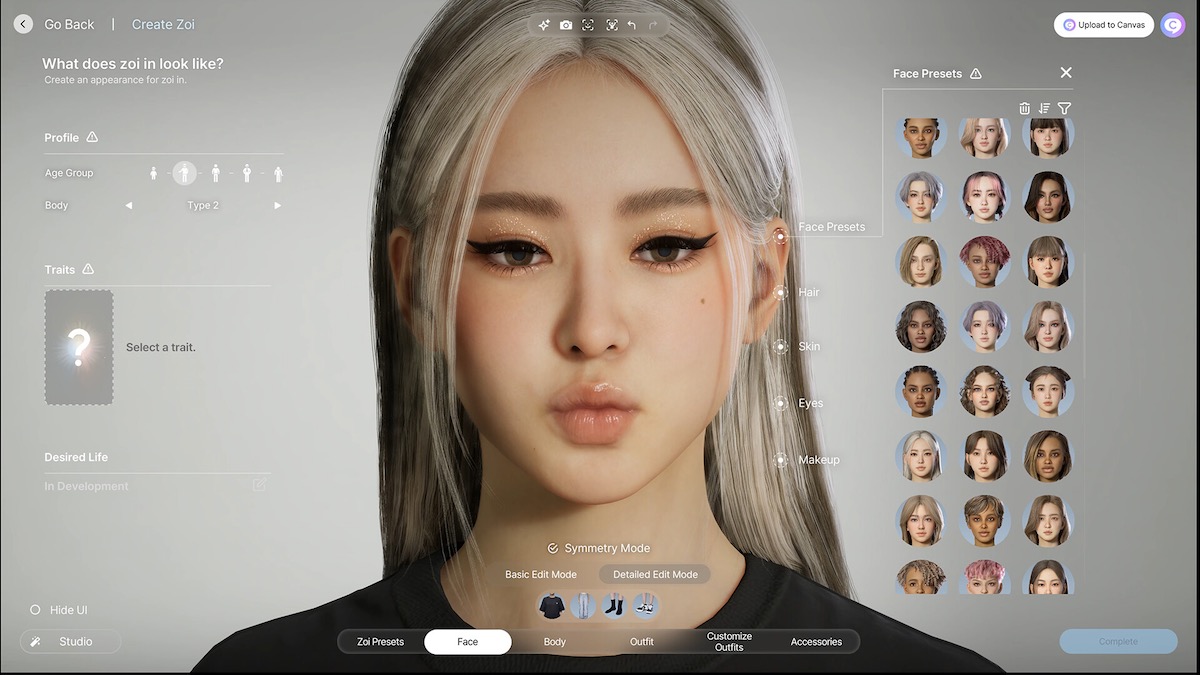 inZoi character creator The Sims