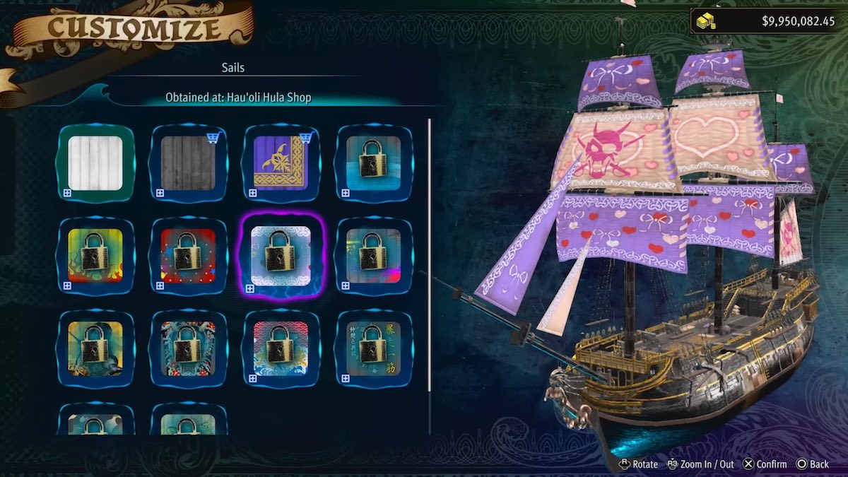 Like a Dragon Pirate Yakuza in Hawaii ship customization