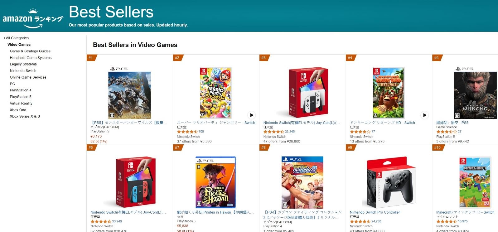 Amazon Japan Best Sellers ranking