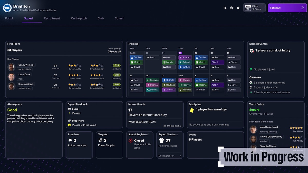 Football Manager 25 UI in development