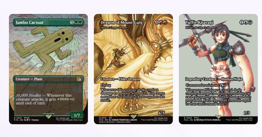 Magic The Gathering Final Fantasy borderless artwork cards