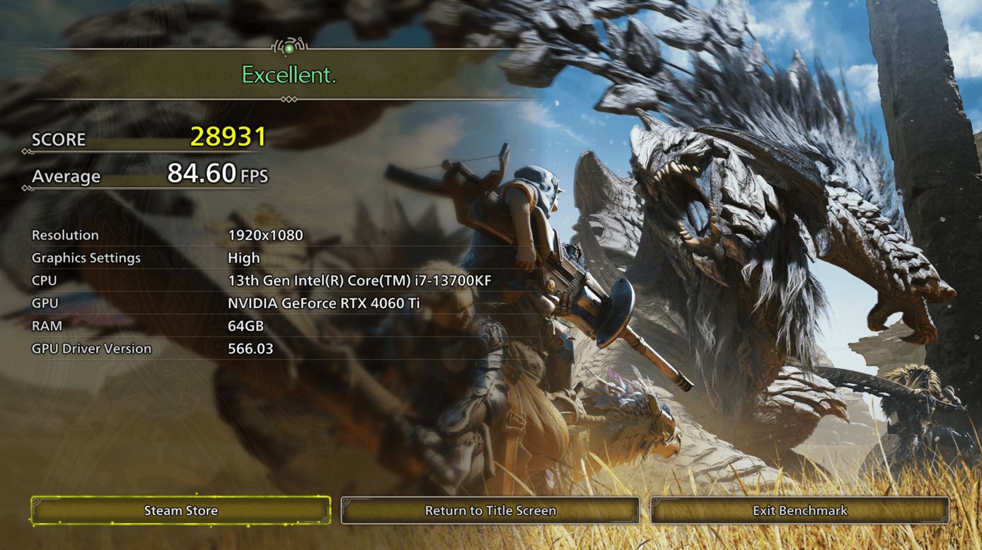 Monster Hunter Wilds benchmark