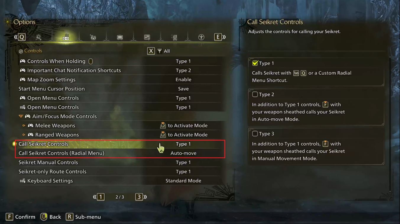 Monster Hunter Wilds Seikret controls menu