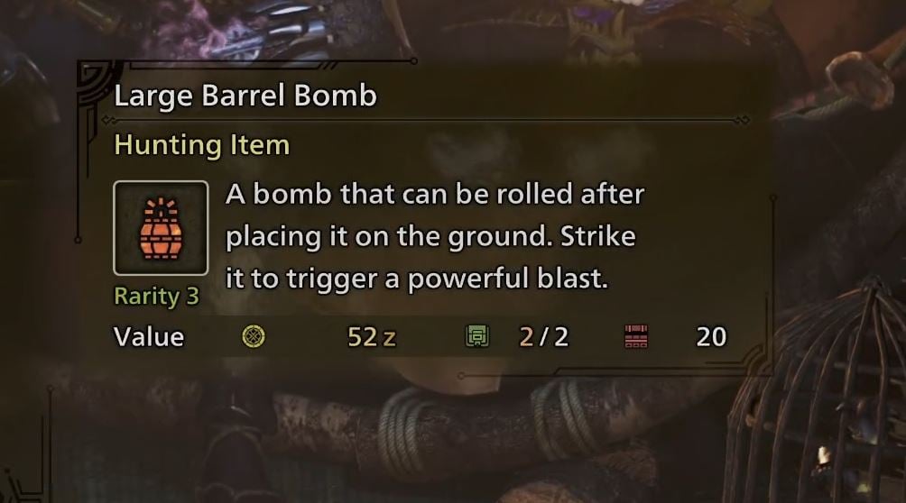 Large Barrel Bomb in Monster Hunter Wilds